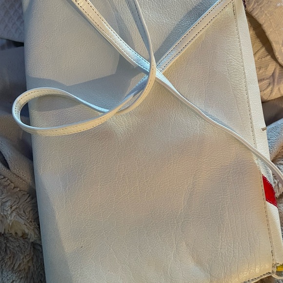 CARLOS FALCHI LEATHER white/multi color Tribal clutch bag - Picture 7 of 12